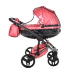 Junama Diamond Fluo 3 in 1 Pelle Corallo Navicella Nera Telaio Grigio