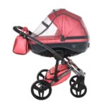Junama Diamond Fluo 3 in 1 Pelle Corallo Navicella Nera Telaio Grigio