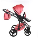 Junama Diamond Fluo 3 in 1 Pelle Corallo Navicella Nera Telaio Grigio