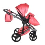 Junama Diamond Fluo 3 in 1 Pelle Corallo Navicella Nera Telaio Grigio