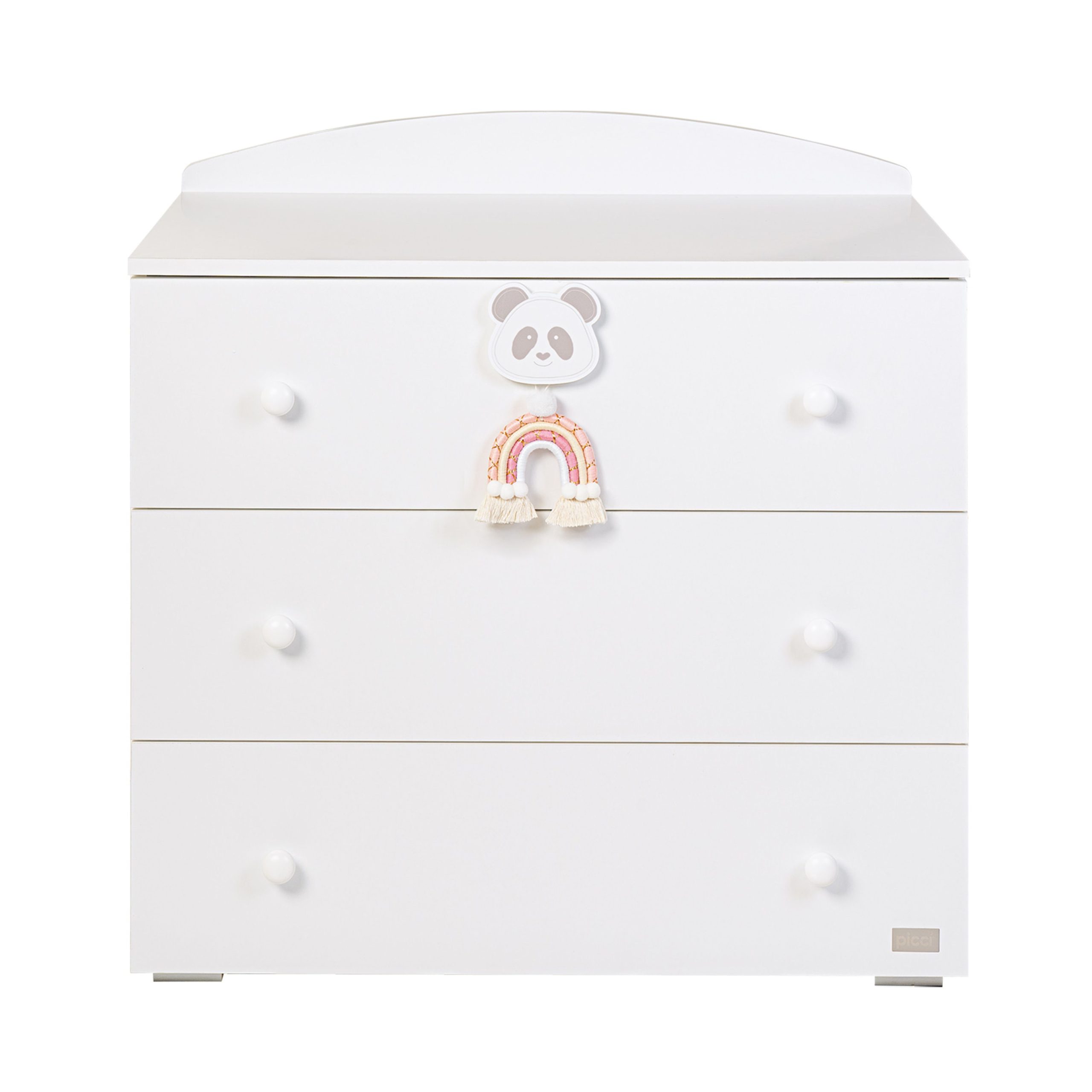 Comò bianco 3 cassetti Arcobaleno rosa Picci Comò Arcobaleno Rosa