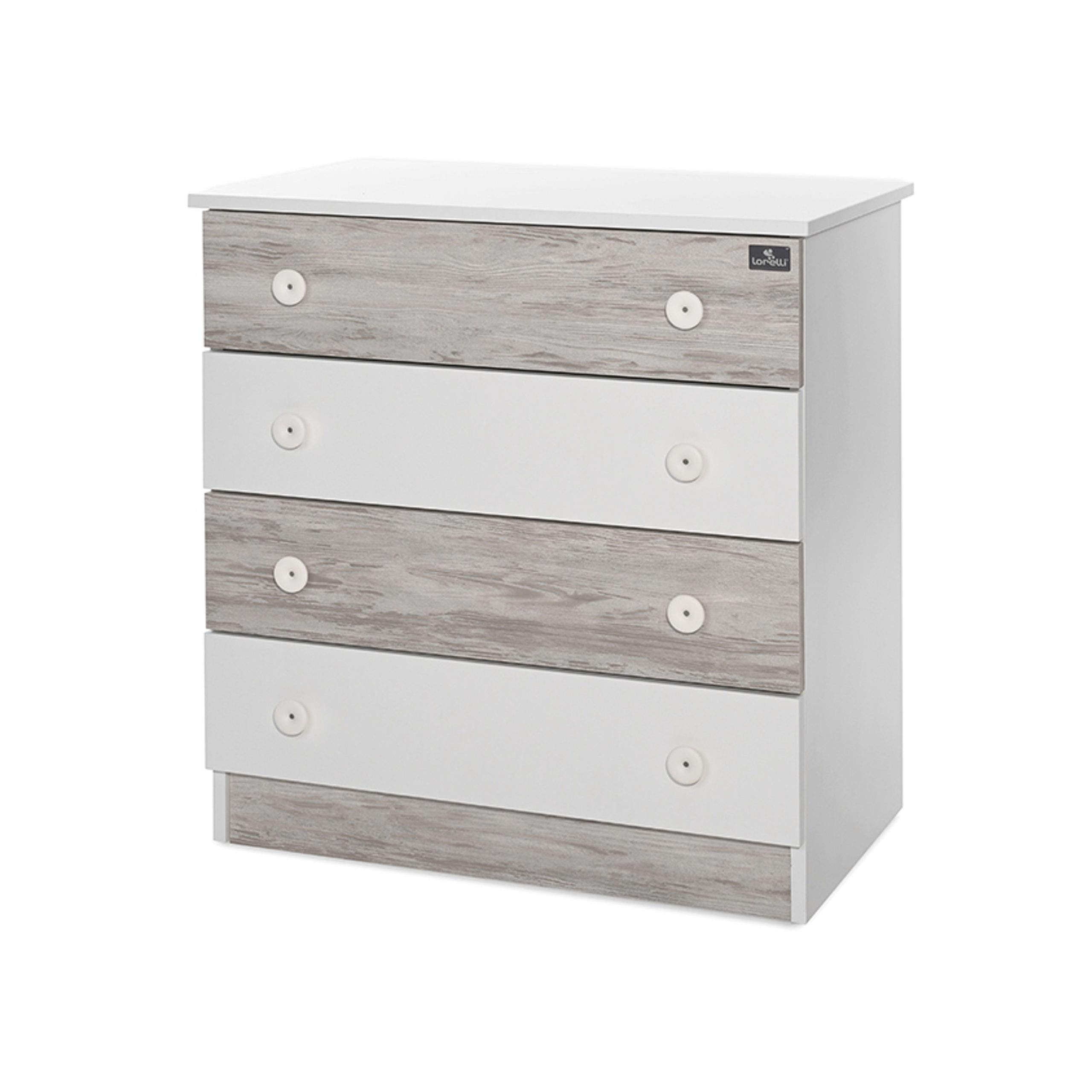 DRESSER WHITE ARTWOOD NEW Lorelli Cassettiera NEW Bianco Rovere Sbiancato