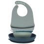 Nattou Set 4 Stoviglie con Bavaglino in Silicone Verde
