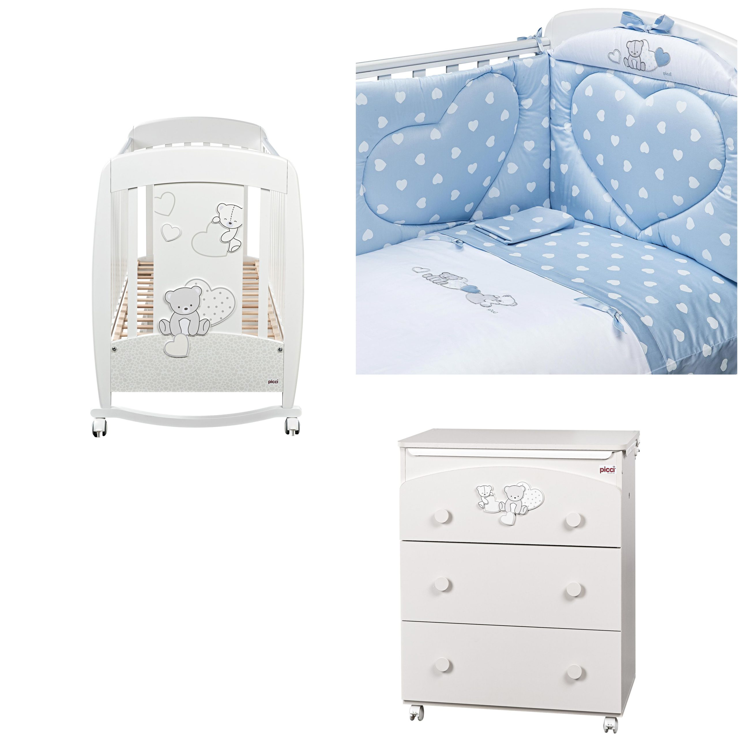 picci cameretta amelie azzurro Picci Cameretta Amelie Bianco Azzurro