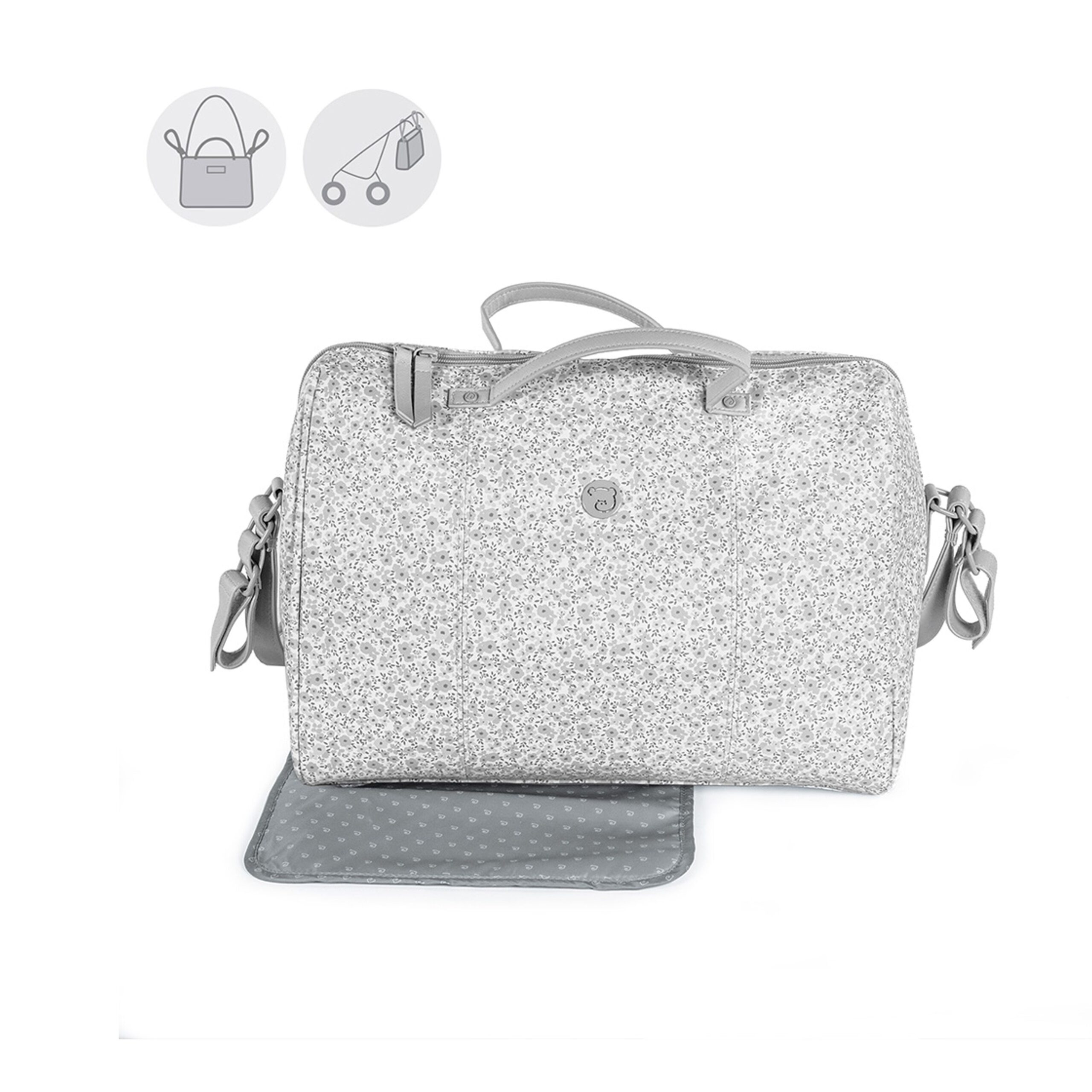 borsa fasciatoio stampata grigia 6 Pasito a Pasito Borsa Fasciatoio Flower Mellow Grigio
