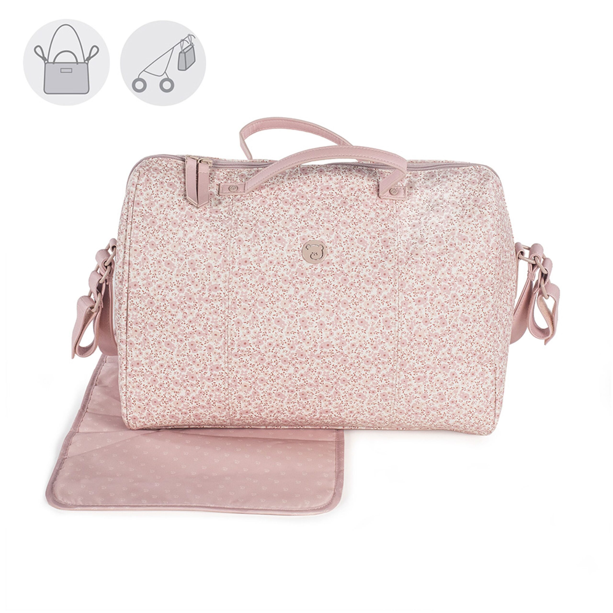 borsa fasciatoio stampata rosa Pasito a Pasito Borsa Fasciatoio Flower Mellow Rosa