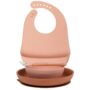 Nattou Set di 4 Stoviglie con Bavaglino in Silicone Rosa Nattou Set di 4 Stoviglie con Bavaglino in Silicone Rosa