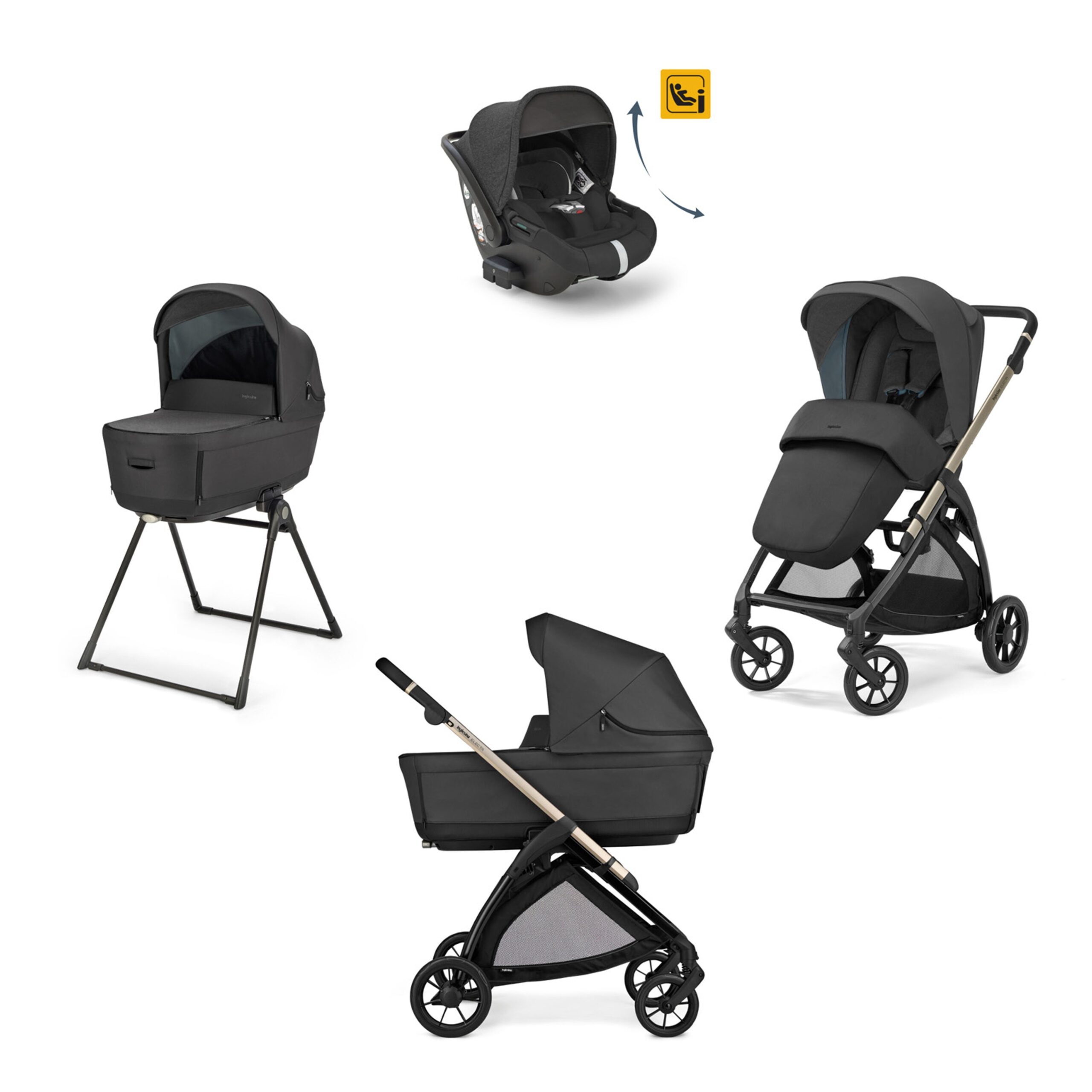 trio electa 2025 recline upper black Inglesina Trio Electa Recline Upper Black