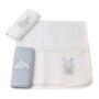 Italbaby Mussole Ricamate 3 Pezzi Azzurro Italbaby Mussole Ricamate 3 Pezzi Azzurro