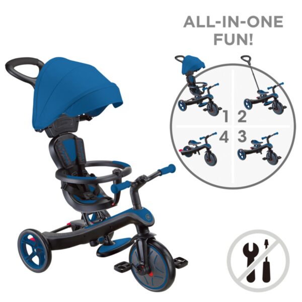 Globber Triciclo Explorer Trike 4in1 Deluxe Play Royal Blue