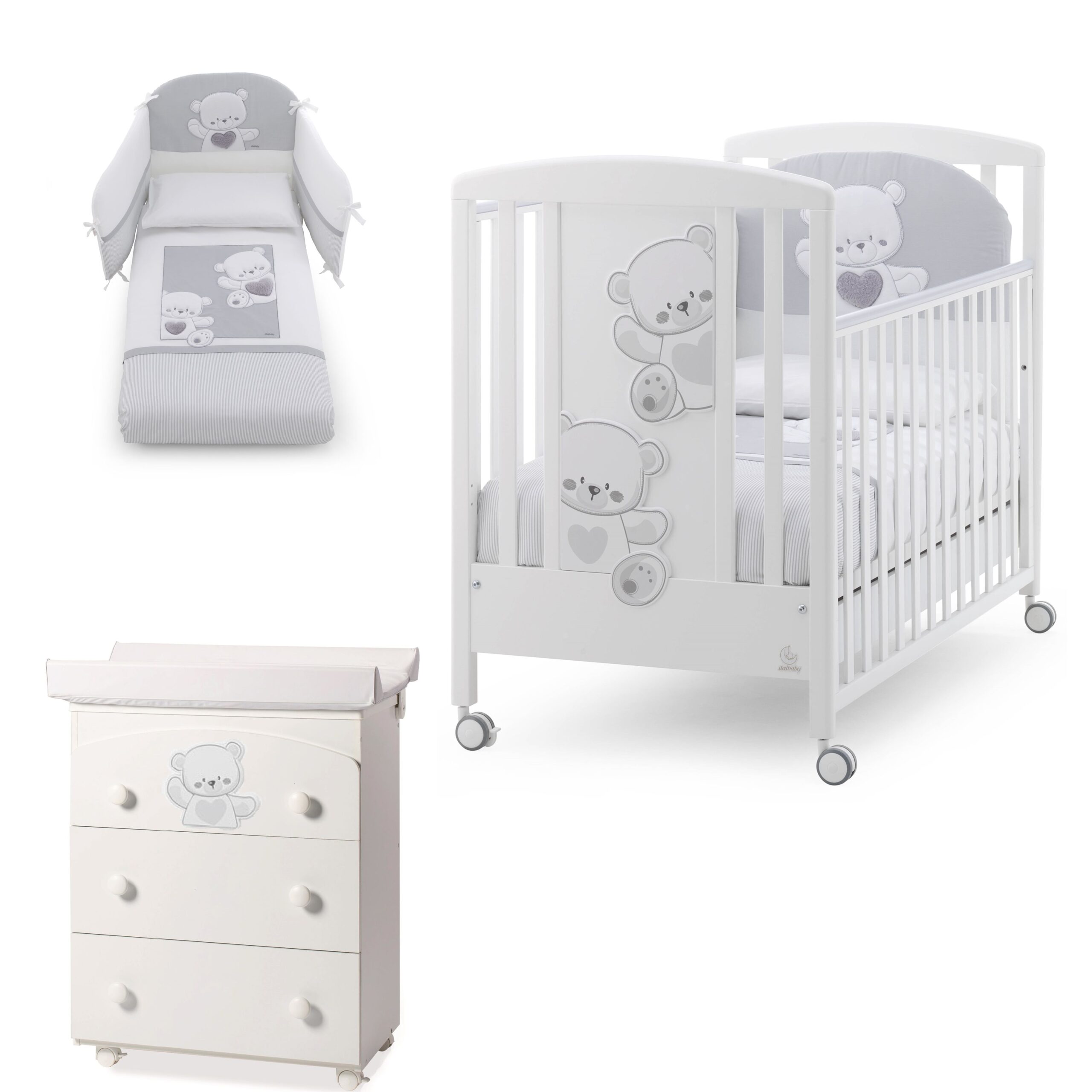 set baby jolie Italbaby Cameretta Baby Jolie Grigio
