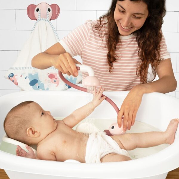 YooKidoo Elephant Baby Shower Bath Set Blush Pink