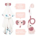 YooKidoo Elephant Baby Shower Bath Set Blush Pink