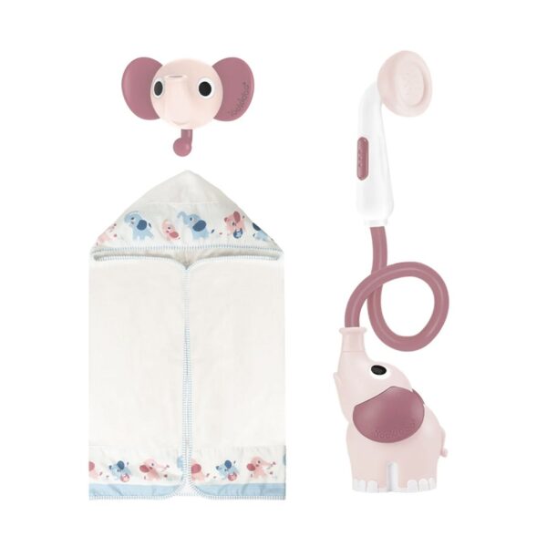 YooKidoo Elephant Baby Shower Bath Set Blush Pink
