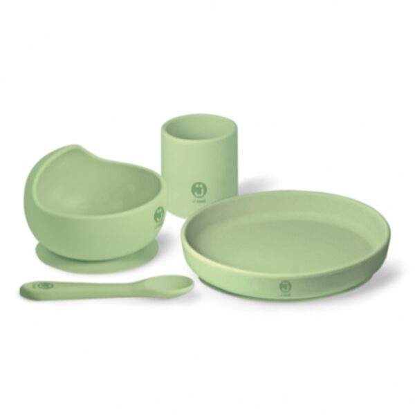 J Bimbi Set pappa in silicone Pistacchio