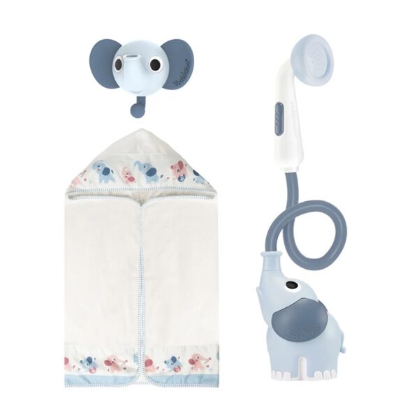 YooKidoo Elephant Baby Shower Bath Set Cloudy Blue