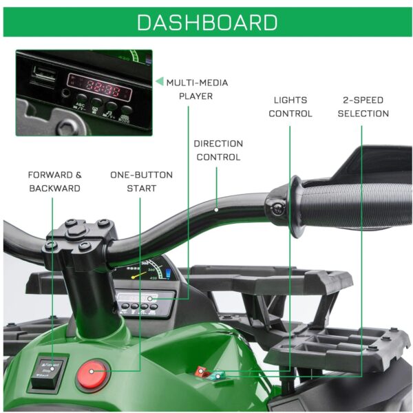 Aziamor Quad 12V Radiocomandato Verde