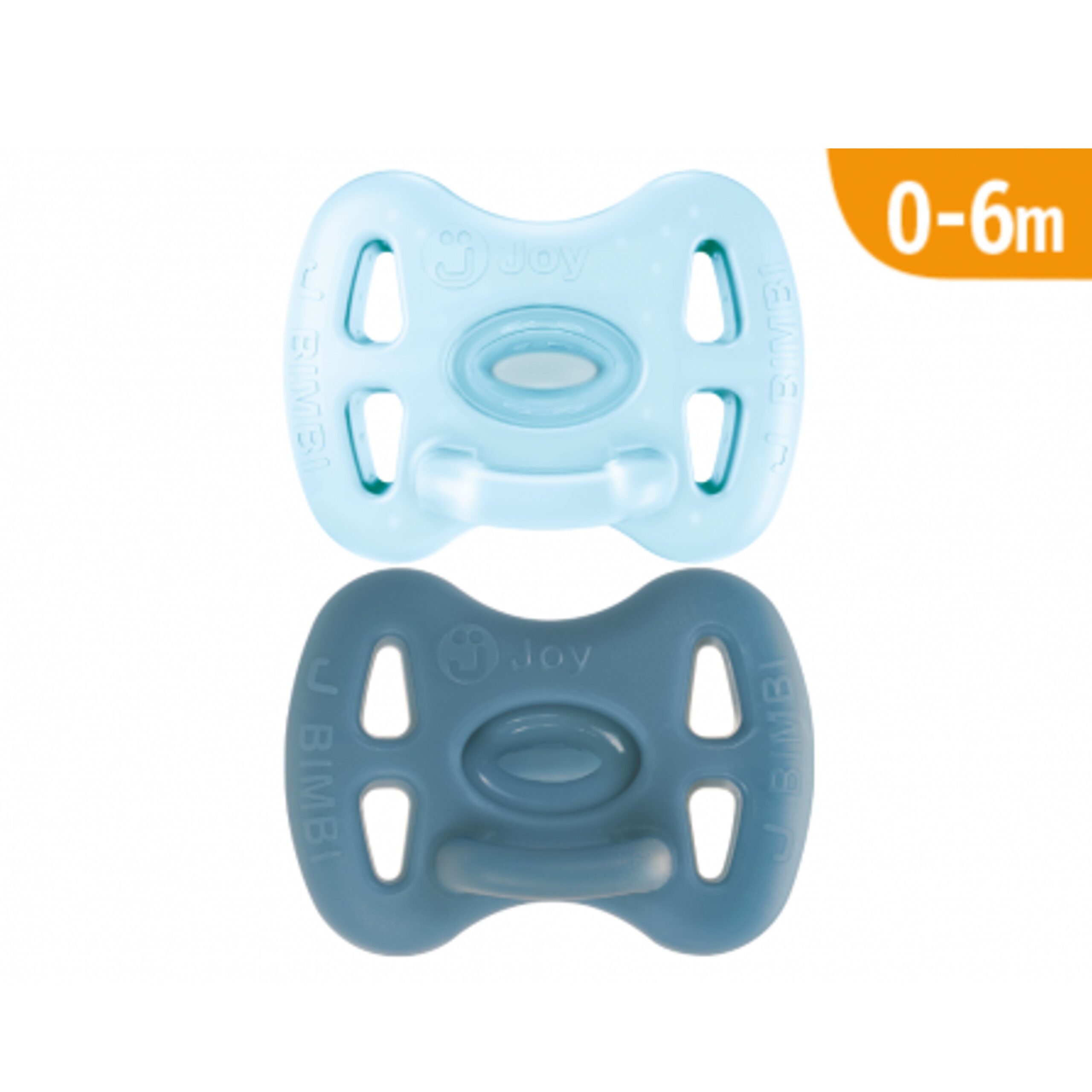 Ciucci tutti morbidi Joy 0-6m - Pack Azzurro Trasparente - Avio Jbimbi Pack 2Ciucci Tutti Morbidi Joy 0-6 M Azzurro Trasparente/Avio