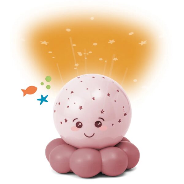 Veilleuse pieuvre Cloud b Rose tendre
