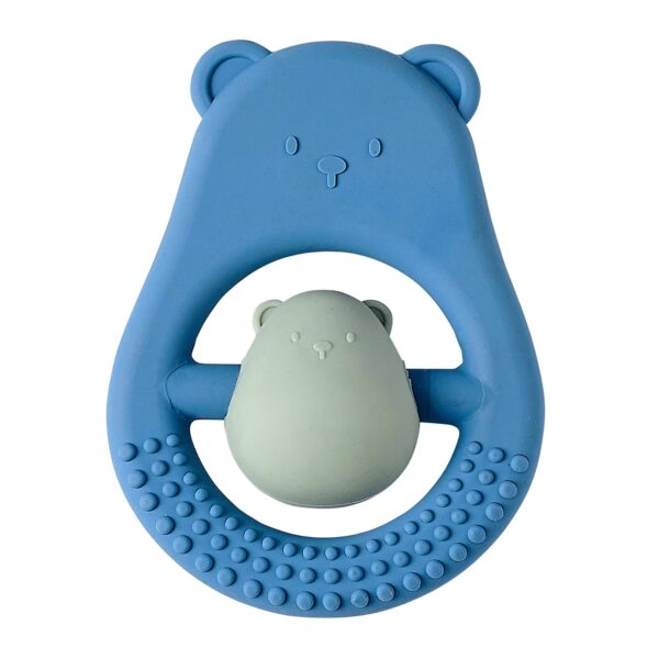 Nattou Anello di Dentizione Mamma e Bambino Silicone Blue